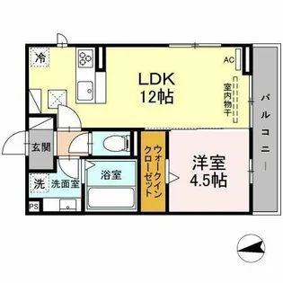 D-square湊町 Ⅱ【1階】の間取り