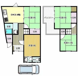 大阪府羽曳野市恵我之荘6丁目【一戸建】の間取り
