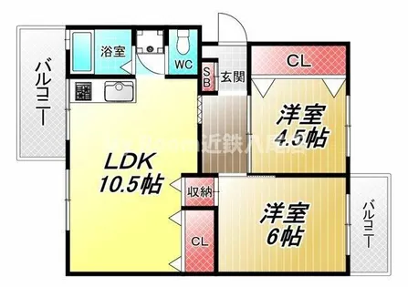 大阪府八尾市曙町3丁目【マンション】の間取り