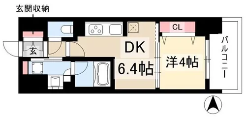 プレサンス ロジェ 名古屋駅前【6階】の間取り