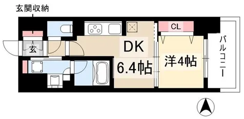 プレサンス ロジェ 名古屋駅前【6階】の間取り