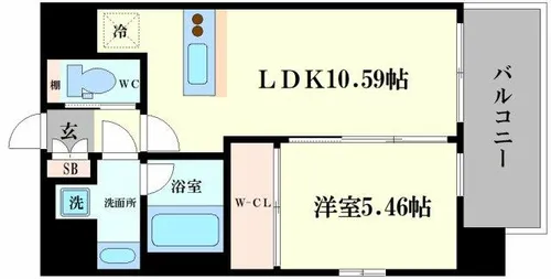 プレジオ難波【12階】の間取り