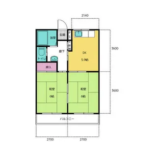 キングコーポタツミ【202号室】の間取り