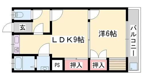網干コーポ【101号室】の間取り