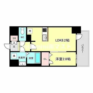 ファステート難波ヴィラント【9階】の間取り