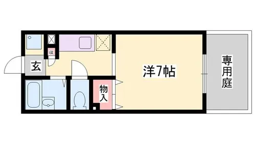 パセオ姫路2【102号室】の間取り