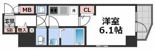エスリード天王寺ブランシェ【5階】の間取り