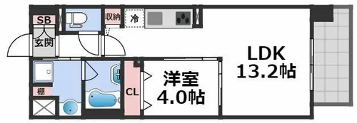 ラ・フェスタ真田山【2階】の間取り