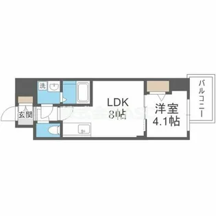 エスリードレジデンス大阪谷町ザ・マークス【207号室】の間取り