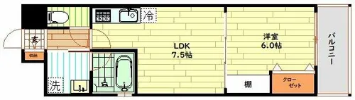 大阪府大阪市中央区南船場2丁目【マンション】の間取り