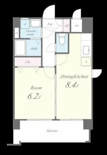 ソレイユ六本松【2階】の間取り