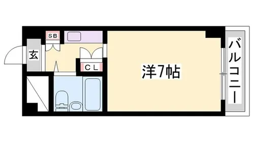 飾磨中村コーポ【C-2号室】の間取り