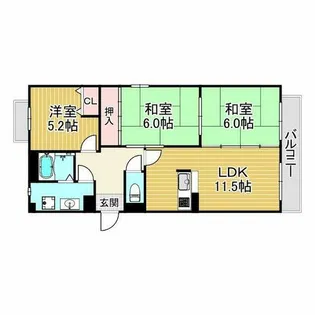 メゾンドーレ野間南【3階】の間取り