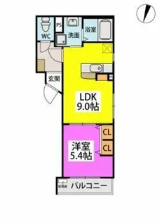 Calm周船寺【302号室】の間取り