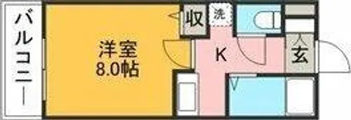 ダブルーンⅧ桜坂【8階】の間取り