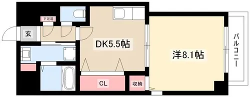 プライムコート栄生【3階】の間取り