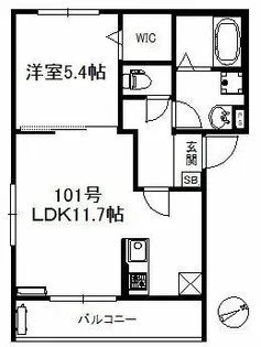 福岡県久留米市野中町【アパート】の間取り