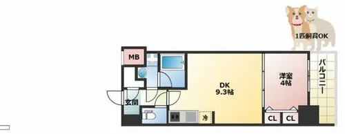 スプランディッド淀屋橋DUE【10階】の間取り