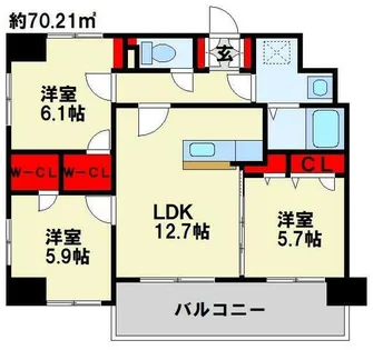 F・STAGE折尾【2階】の間取り