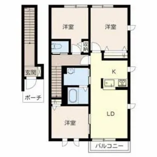 ヴィラーチェ砥堀【2階】の間取り