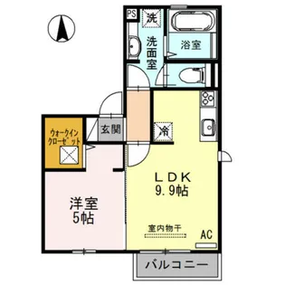 フェリオ吉田【2階】の間取り