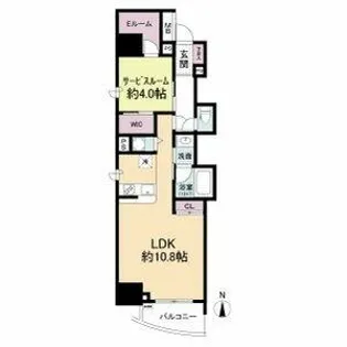 セレニテフラン本町【1202号室】の間取り
