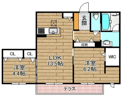シャーメゾン de Soleil【1階】の間取り