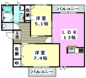 VILLAGIO 光(ヴィラジオヒカリ)【202号室】の間取り