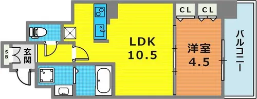 アドバンス三宮ウイングロード【6階】の間取り