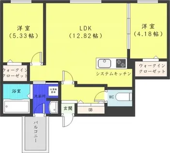 シティレジデンス南9条【4階】の間取り