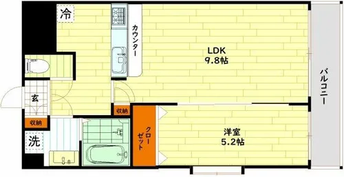 アーバネックス南森町【2階】の間取り