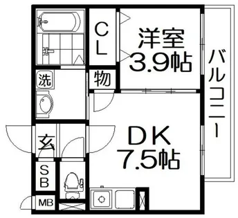 YNレジデンス枚方【2階】の間取り