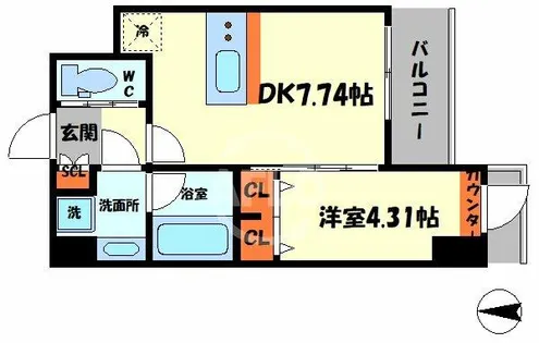 プレジオ難波ASIAN【15階】の間取り