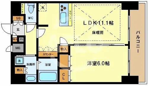 プレサンス本町ジョイス【11階】の間取り