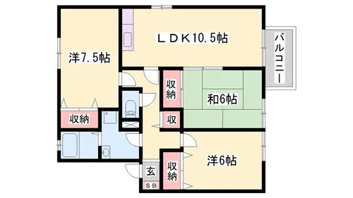 第5グリーンハイツA棟【201号室】の間取り