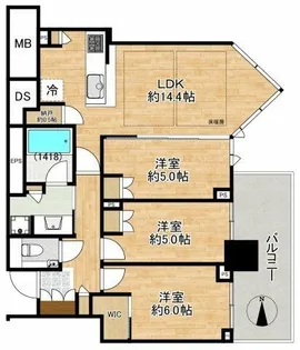 シティタワー東梅田パークフロント【19階】の間取り