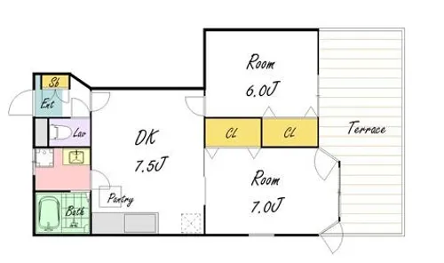 ハイツクラール【101号室】の間取り