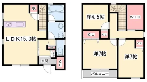 兵庫県姫路市広畑区西蒲田【一戸建】の間取り