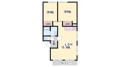 2LDKの間取り画像