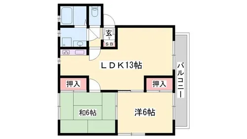 ディアス東町ノ坪 B棟【2階】の間取り