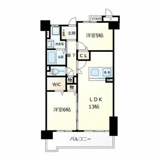 ヴィルヌーブ阿倍野【9階】の間取り