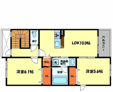 プレジール関目【3階】の間取り