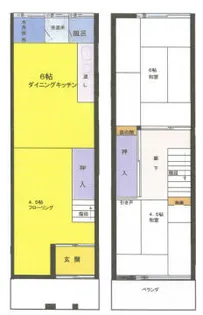大阪府寝屋川市木田町【テラスハウス】の間取り