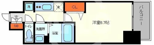 プレサンス立売堀ベルヴィル【15階】の間取り