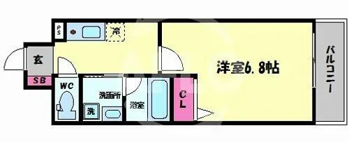 サウスヒルズ難波Ⅲ番館【3階】の間取り