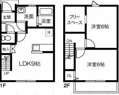 愛知県西尾市上矢田町神明寺【テラスハウス】の間取り