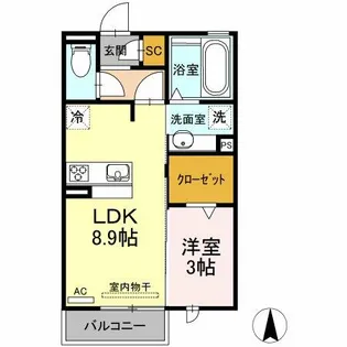 セジュール潮崎【102号室】の間取り