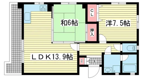 コモドカーサ新神戸【206号室】の間取り