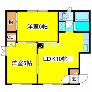 コーポステータス【101号室】の間取り