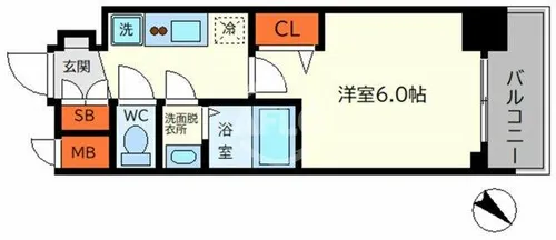 グランカリテ九条南【5階】の間取り